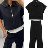 Tess Contemporary Wide-Leg Two-Piece Trouser Set – primary product view