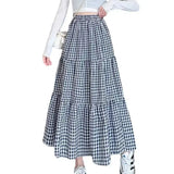 Checked Patchwork Tiered Midi Skirt – product detail view 4