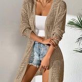Alba Longline Open-Front Knit Cardigan