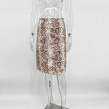 Veda Snakeskin High-Waist Midi Skirt