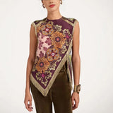 Selene Elegant Floral Tassel-Detail Blouse – primary product view