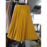 Black Pleated Midi Skirt