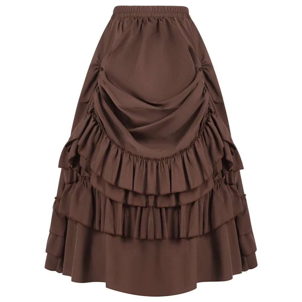 Tiered Ruffle Maxi Skirt with High Waist – alternate product view
