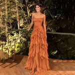 Thalia Elegant Ruffle Ruched Maxi Dress – product detail view 12