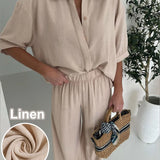 Vale Relaxed Linen Trouser Set – product detail view 7