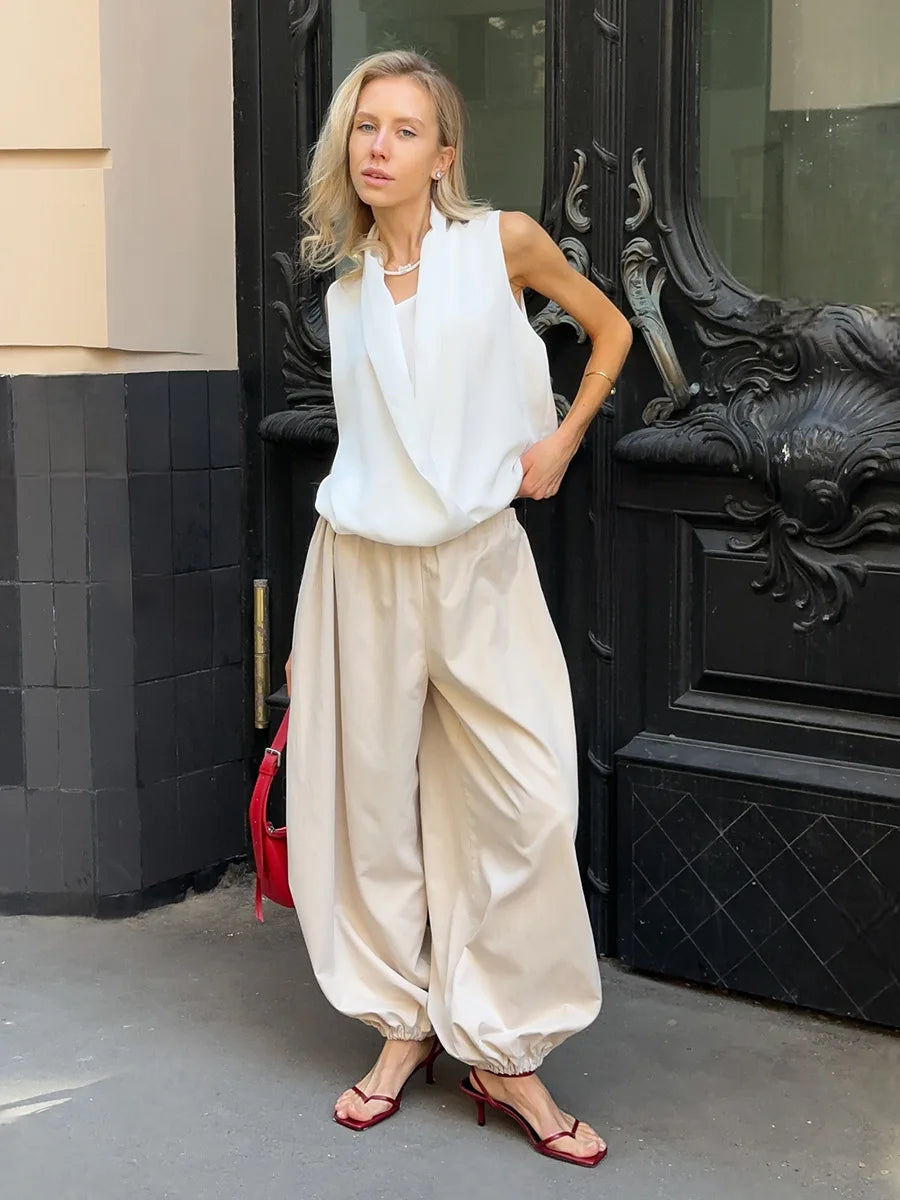 Cotton Lantern Trousers with Wide Leg – product detail view 3