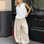 Cotton Lantern Trousers with Wide Leg – product detail view 3