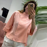Mira Relaxed Asymmetric Striped Shirt
