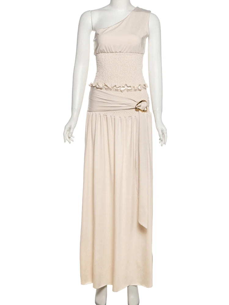 Ula Elegant Ruched Open-Back Skirt Set – product detail view 3