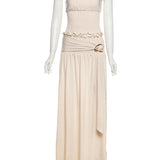 Ula Elegant Ruched Open-Back Skirt Set – product detail view 3