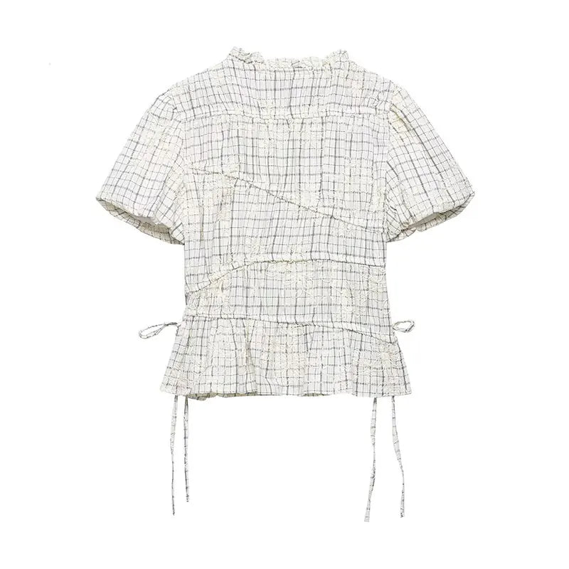 Kit Contemporary Checked Embroidered Skirt Set – product detail view 1
