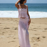 Floral Lace Ruffle Crop Top and Lantern Trouser Set – product detail view 1