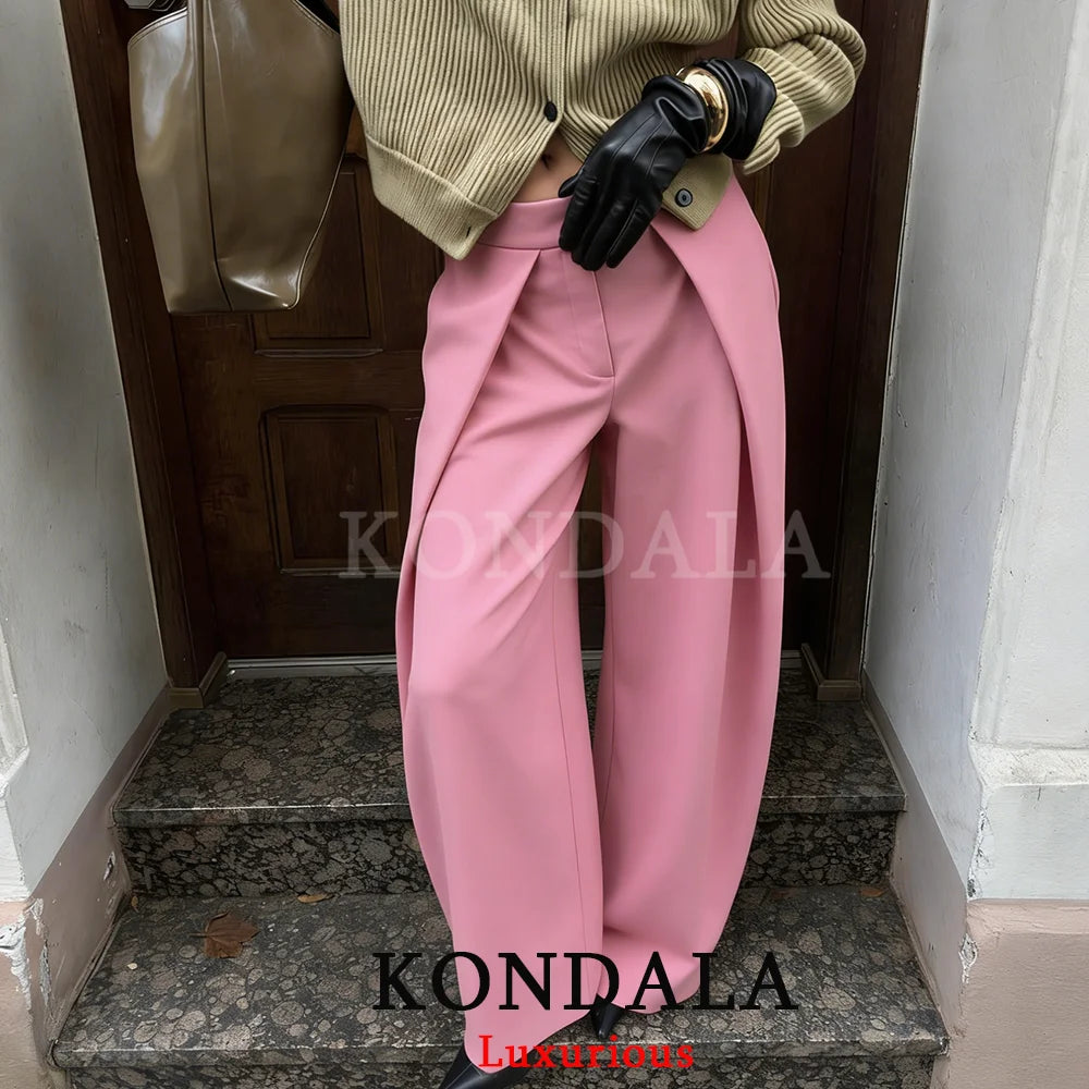 Pleated Wide Leg Trousers with Side Pockets – product detail view 5