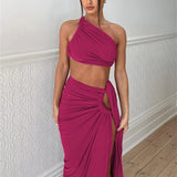 Valencia Backless Crop Top and Split Maxi Skirt Set