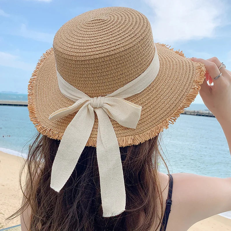 Lola Versatile Bow-Detail Straw Sun Hat – product detail view 1