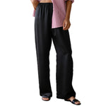 Satin Wide Leg Trousers with Elastic Waist – product detail view 9