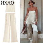 Satin Bustier and Wide Leg Trouser Set – alternate product view