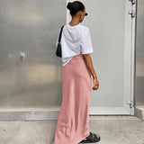 Satin Trumpet Maxi Skirt with High Waist – product detail view 10