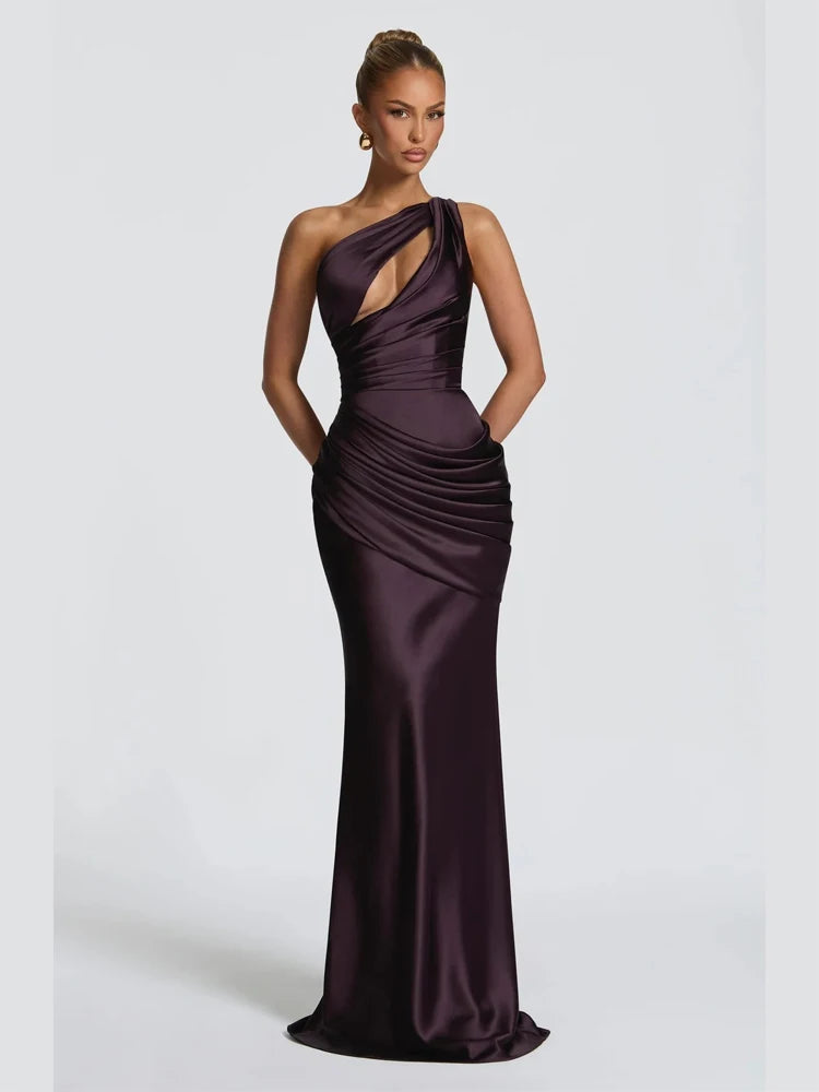 Mabel Elegant Pleated Halter Maxi Dress – product detail view 17