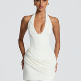 Mabel Elegant Pleated Halter Maxi Dress – product detail view 19