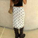 Coco Polka-Dot Pencil Midi Skirt