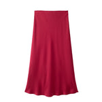 Satin Bias Cut Midi Skirt with High Waist – product detail view 11