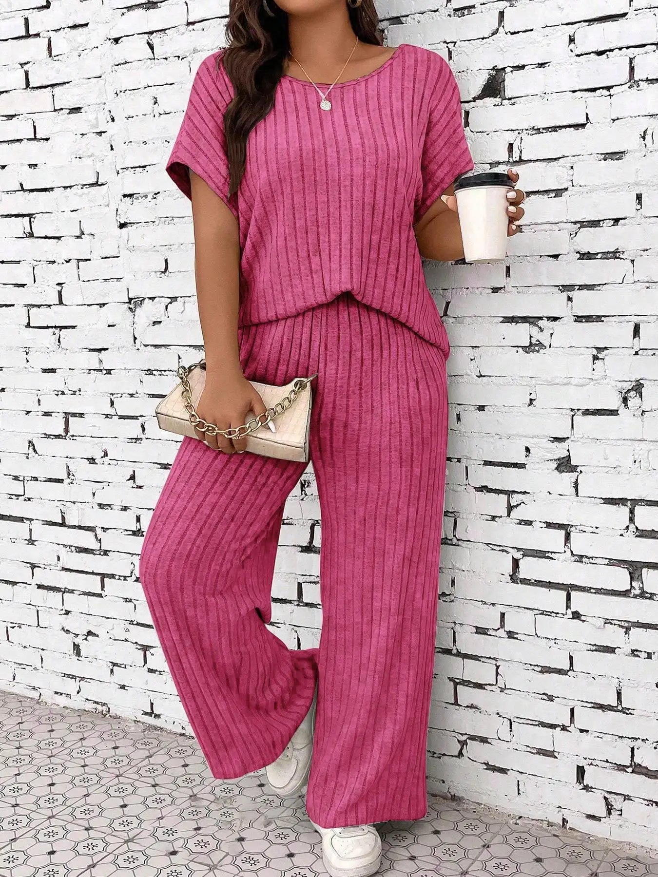 Batwing Sleeve Top and Straight Leg Trouser Set – product detail view 9