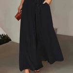 Polka Dot Wide Leg Trousers with Elastic Waist – product detail view 8