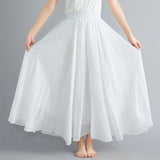 Linen Pleated Maxi Skirt