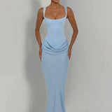 Mabel Elegant Pleated Halter Maxi Dress – product detail view 12