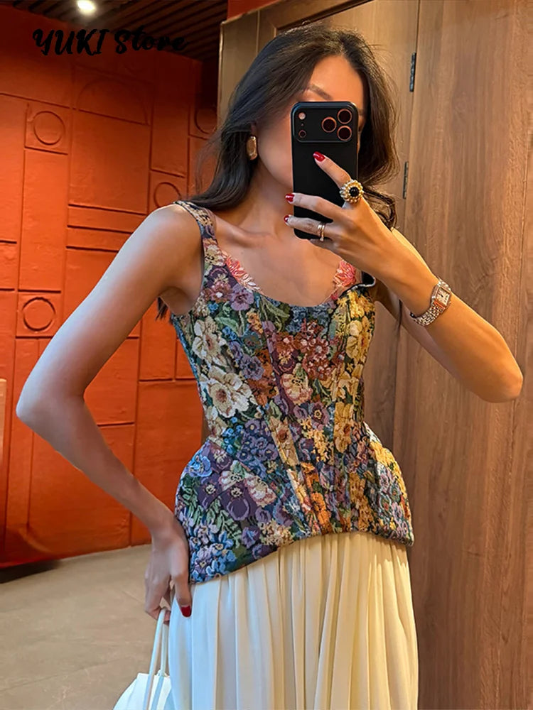 Haven Elegant Floral Open-Back Top – primary product view