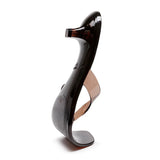 Black Kitten Heel Sandals with Toe Post