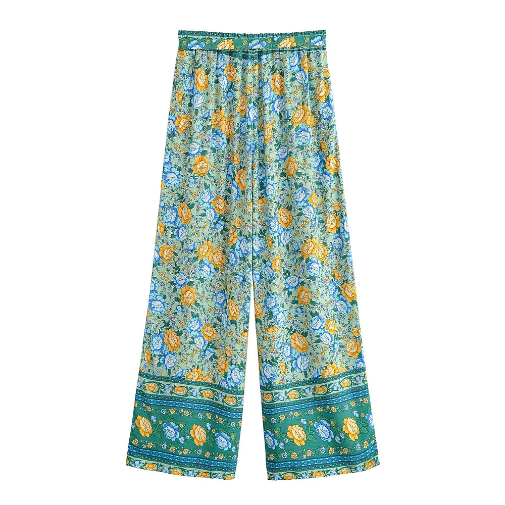 Nina Lightweight Floral Wide-Leg Beach Trouser Set – product detail view 2