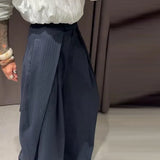 Striped Pleated Trousers with High Waist – product detail view 2