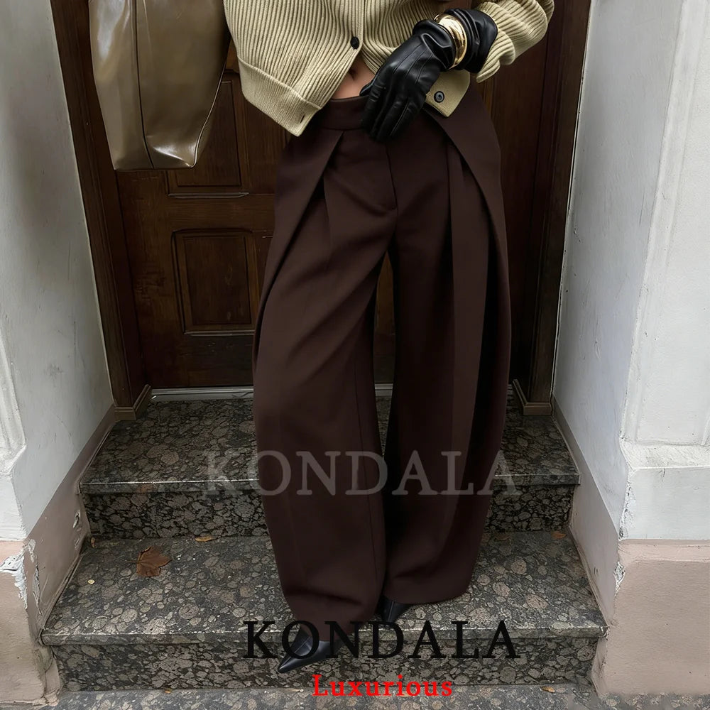 Pleated Wide Leg Trousers with Side Pockets – product detail view 6