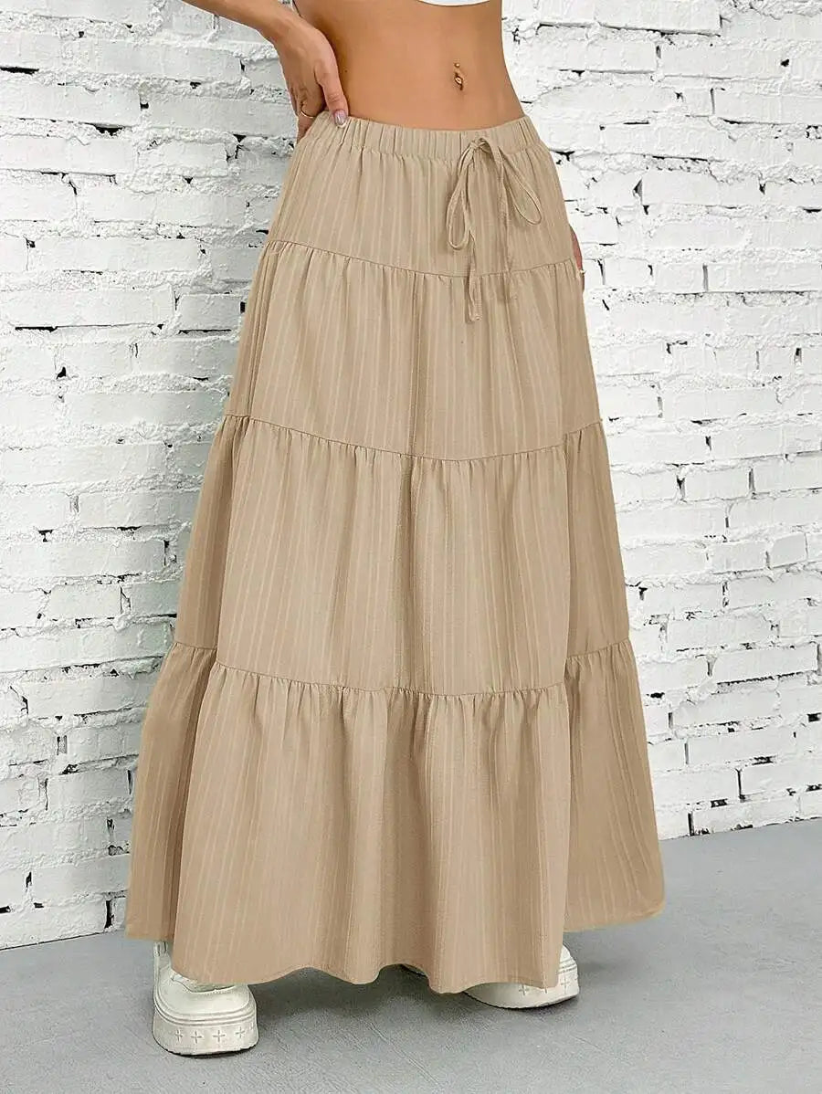 Panelled Maxi Skirt with Adjustable Straps – product detail view 3