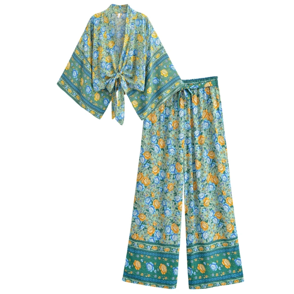 Nina Lightweight Floral Wide-Leg Beach Trouser Set – product detail view 5