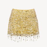 Sora Sequin Fringe Crop Top and Mini Skirt Separates