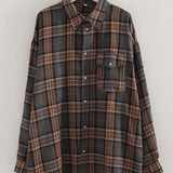 Maple Oversized Plaid Long-Sleeve Shirt