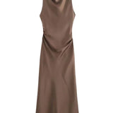 Satin Slip Midi Dress