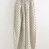 White Linen Wide Leg Pants