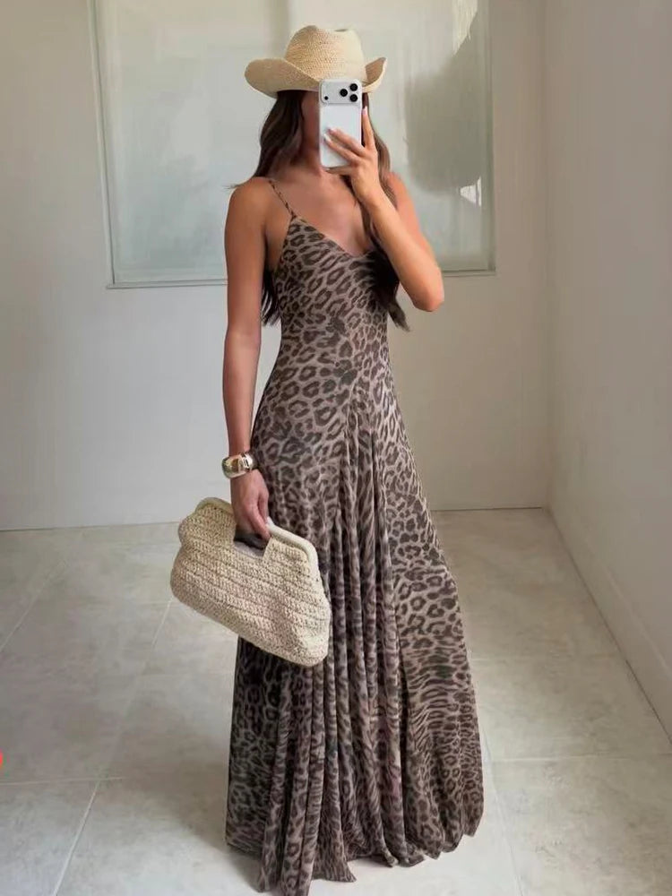 Dune Elegant Leopard-Print Open-Back Maxi Dress – alternate product view