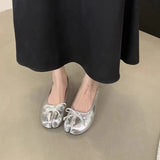 Polka Dot Ballet Flats with Bow