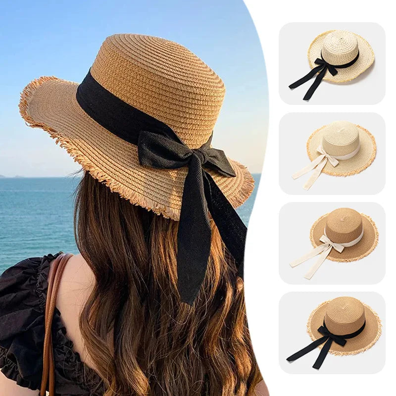 Lola Versatile Bow-Detail Straw Sun Hat – primary product view