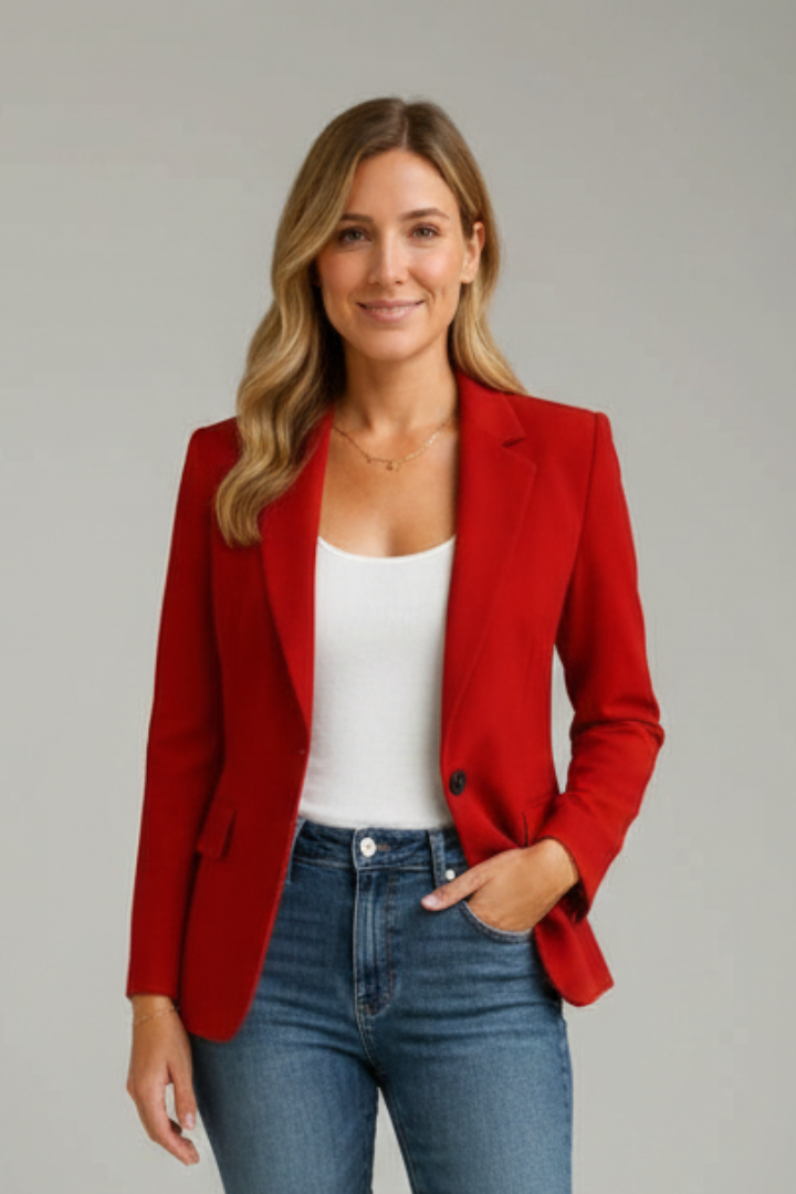 Alma Tailored Single-Button Blazer