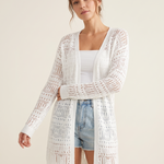 Alba Longline Open-Front Knit Cardigan – studio front view