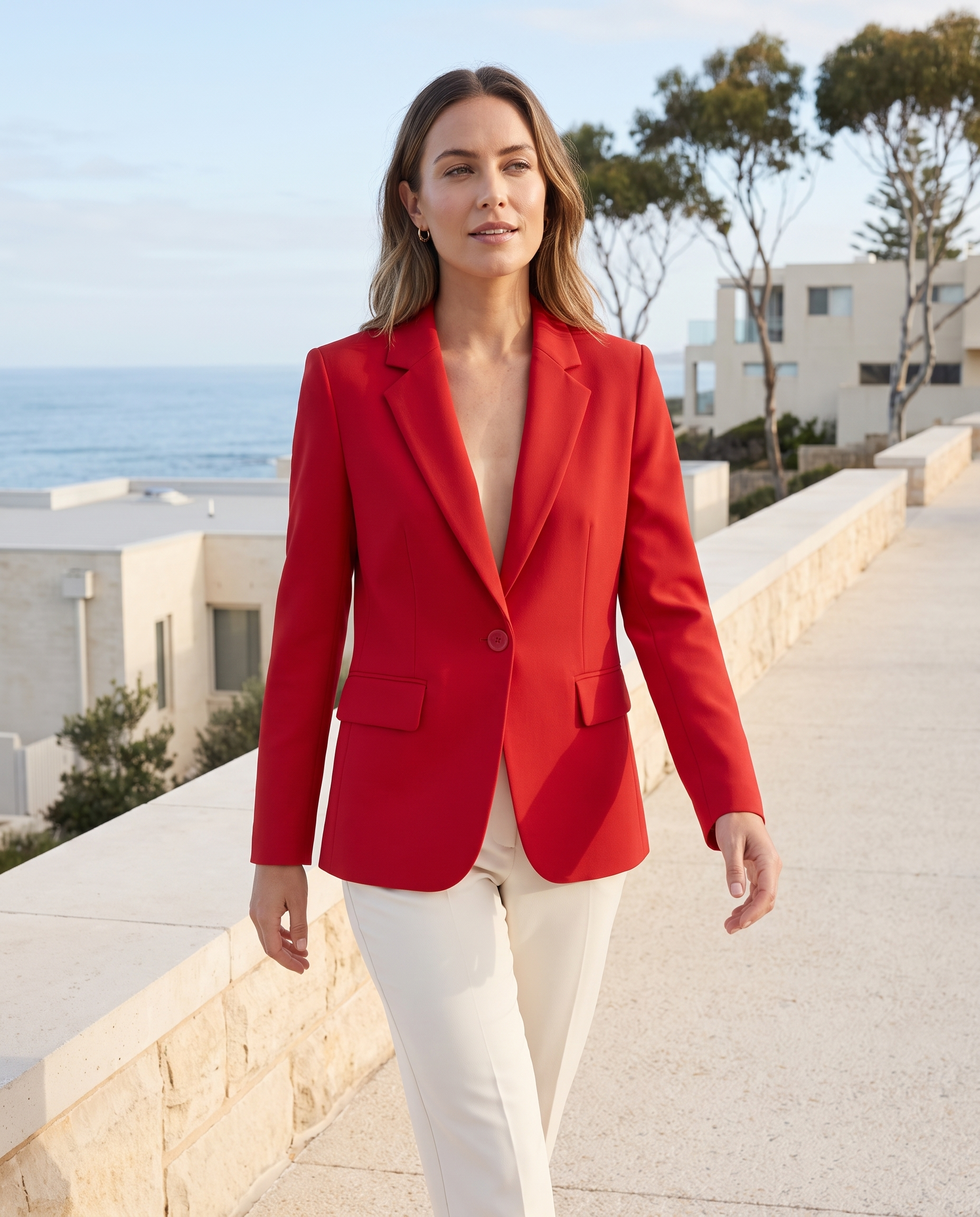 Alma Tailored Single-Button Blazer – Australian lifestyle view