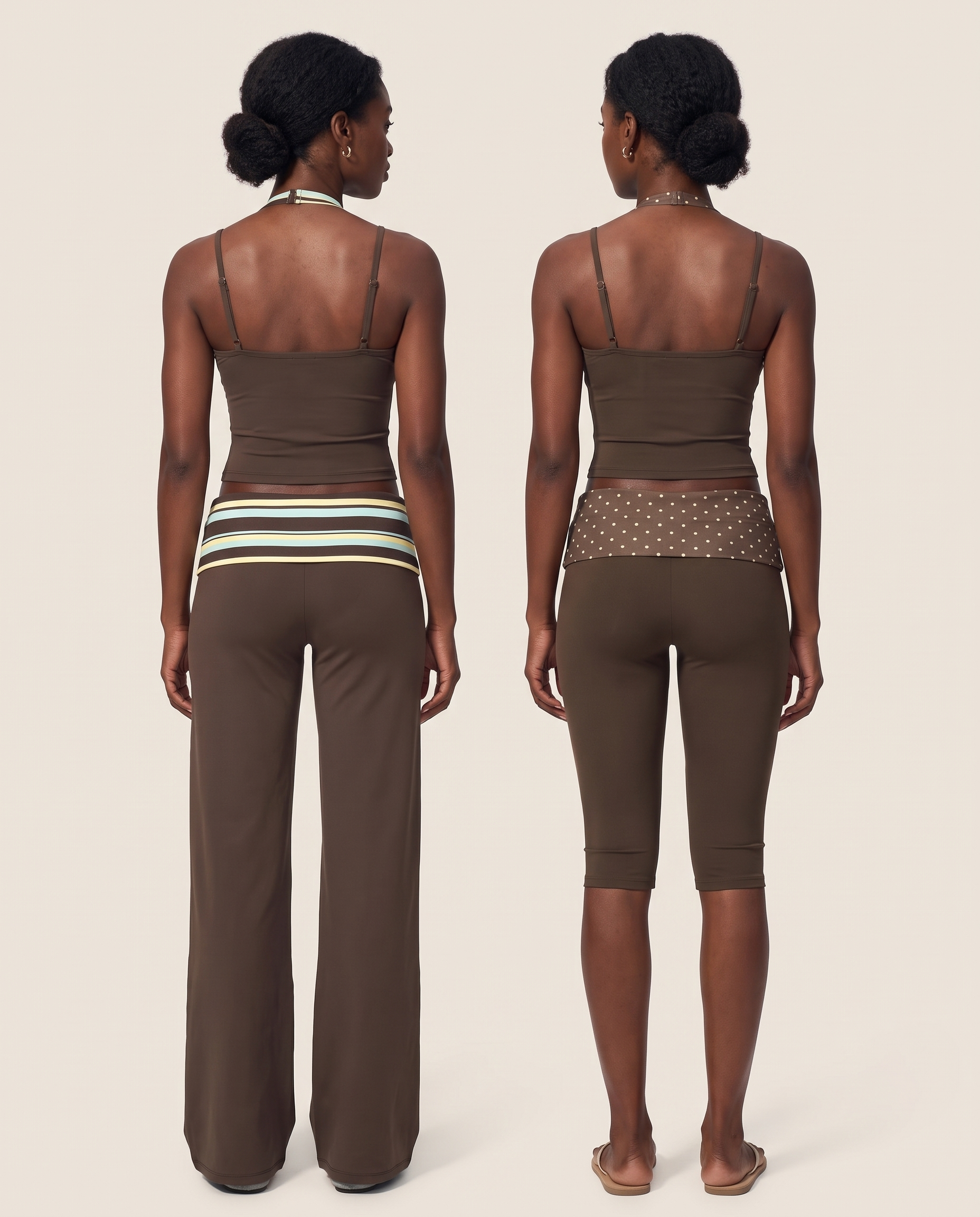 Amélie Polka-Dot and Stripe Yoga Set – back