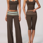 Amélie Polka-Dot and Stripe Yoga Set – studio front view