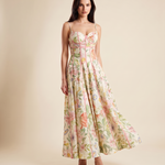 Aria Elegant Floral Halter Maxi Dress — front studio